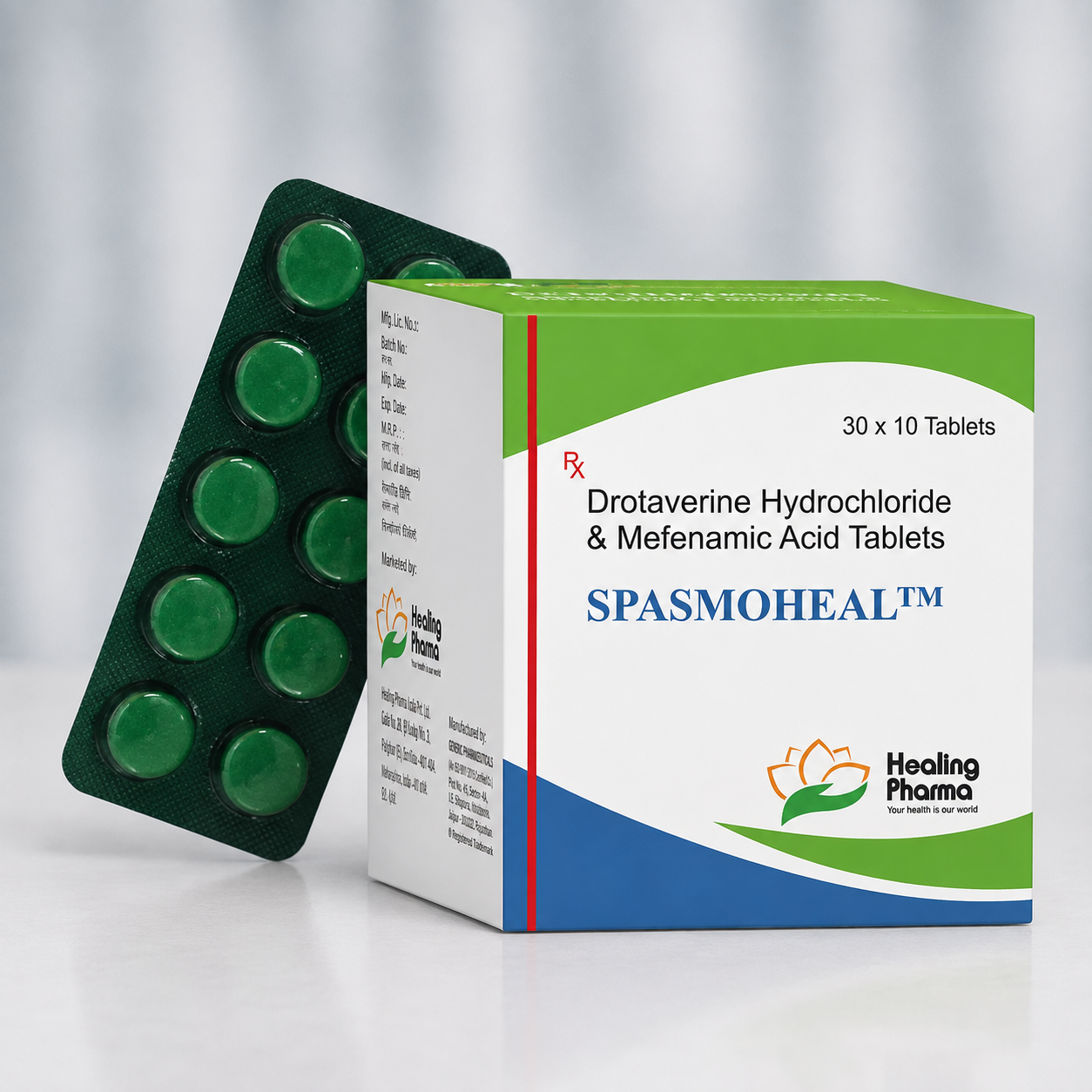 Drotaverine + Mefenamic Acid Tablets (Spasmoheal Tablets)