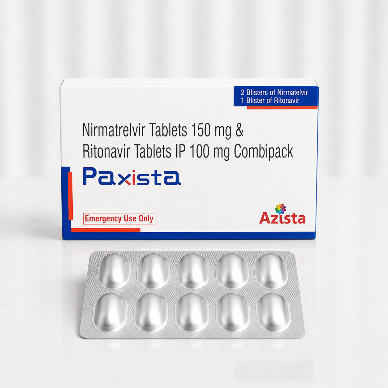 Nirmatrelvir Tablets 150 Mg Ritonavir Tablets IP 100 Mg Combipack ( Paxista)