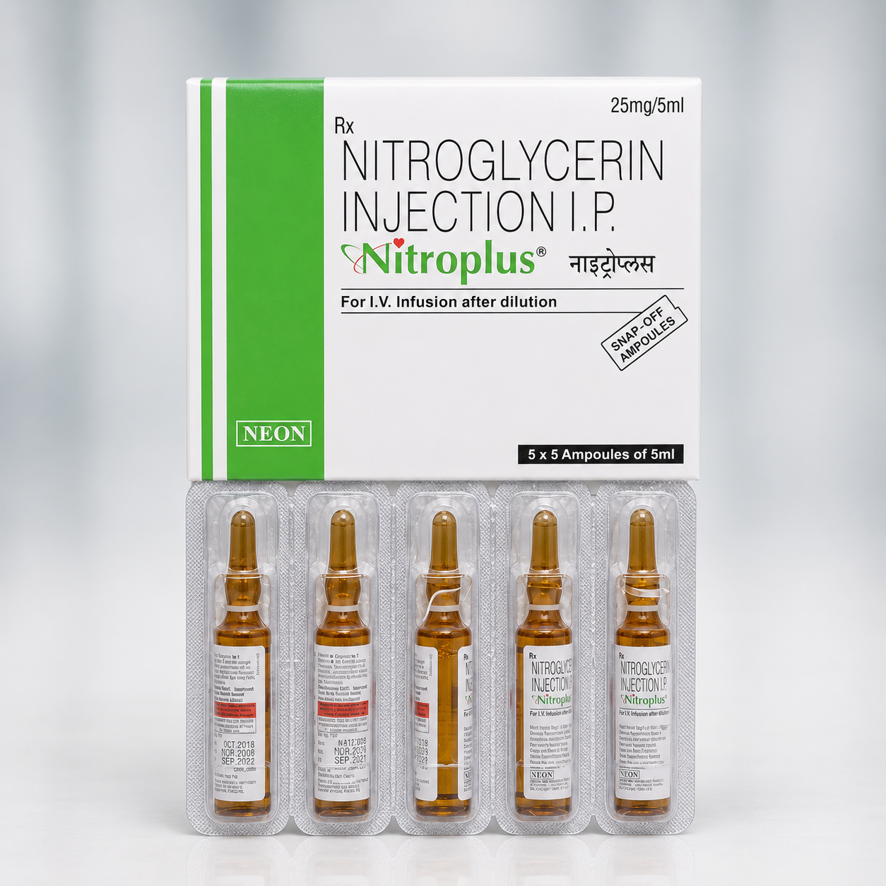 Nitroplus 25mg Injection (Nitroglycerin)